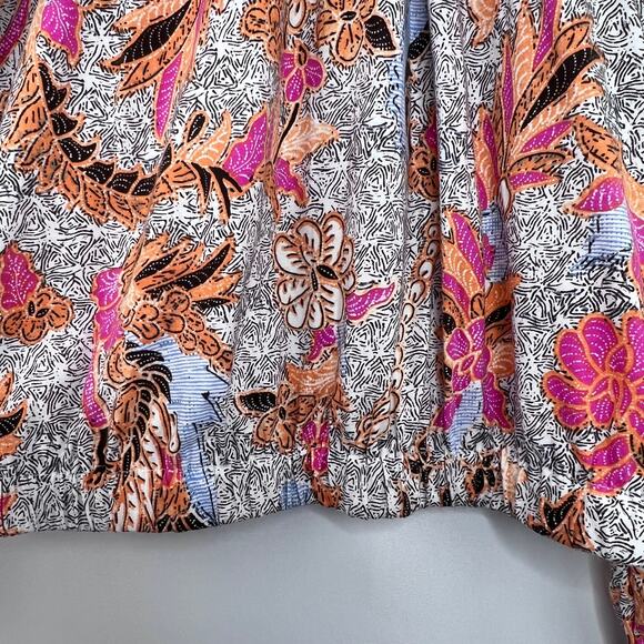 New INC Size Petite Large Floral Sleeveless Cutout Shoulder Long Sleeve Shirt - Picture 4 of 12